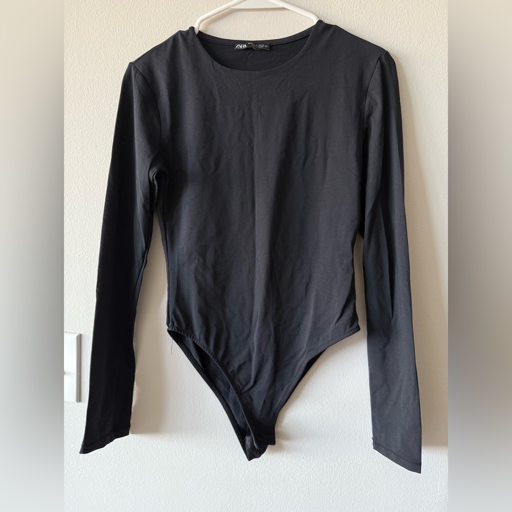 Zara Black Long Sleeve Bodysuit